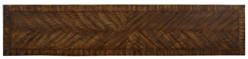 Hooker Furniture Melange Presidio Console Table — Walnut Veneer With Gold Frame, Geometric Shelf For Entryway Foyer Decor 638-85219