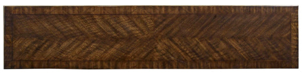 Hooker Furniture Melange Presidio Console Table — Walnut Veneer With Gold Frame, Geometric Shelf For Entryway Foyer Decor 638-85219