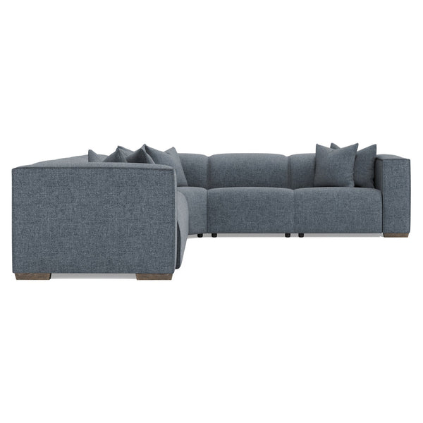 Bernhardt Bernhardt Six-Piece Power Motion Sectional With Pop-Up Headrests, Deep Seats And Tailored Stitch Detailing For Modern Comfort And Durability Blue 160" W x 127" D x 31" H K2185