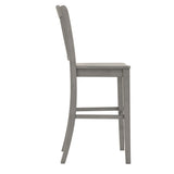 Homelegance By Top-Line Juliette Slat Back Bar Height Chairs (Set of 2) Grey Rubberwood