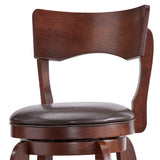 Homelegance By Top-Line Beckham 29-Inch High Back Swivel Bar Stool Brown Rubberwood