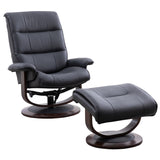 Parker Living Knight - Black Manual Reclining Swivel Chair and Ottoman