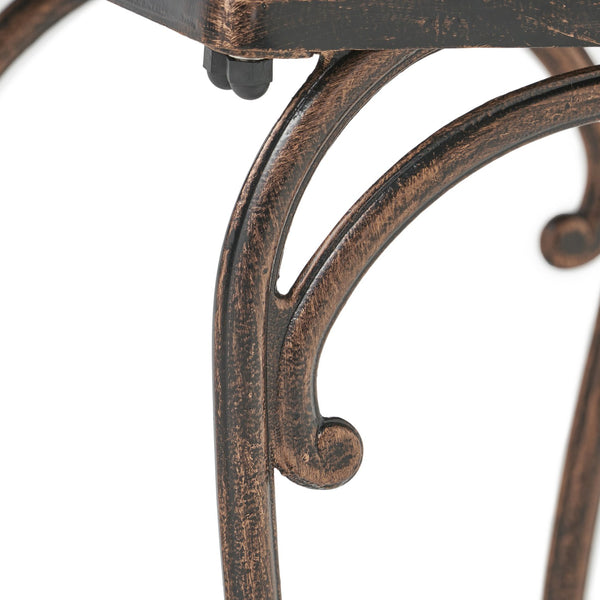 English Elm Laughlin Cast Aluminum Outdoor End Tables Antique Copper Patina Old World Patio Set 54043.00