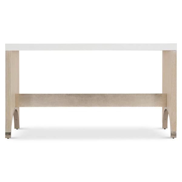 Bernhardt Bernhardt Solaria Console Table 60"W Rustic Modern Faux-Stone Top, Arched Panels & Shiny Nickel Accents 310910