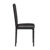 Homelegance By Top-Line Aristos Metal Faux Leather Upholstered Dining Chairs Black Metal