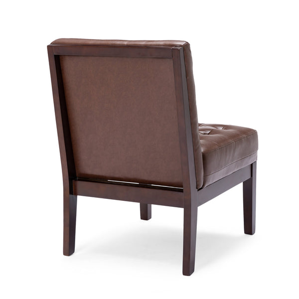 English Elm Accent Chair Waffle Tufted Upholstery Rubberwood Legs Contemporary Living Room Seat 70753.00
