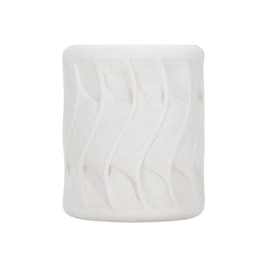 Bernhardt Bernhardt Nautilus-Inspired Outdoor Accent Table — White Stonecast, Weather-Resistant 15" Side Stand X03129