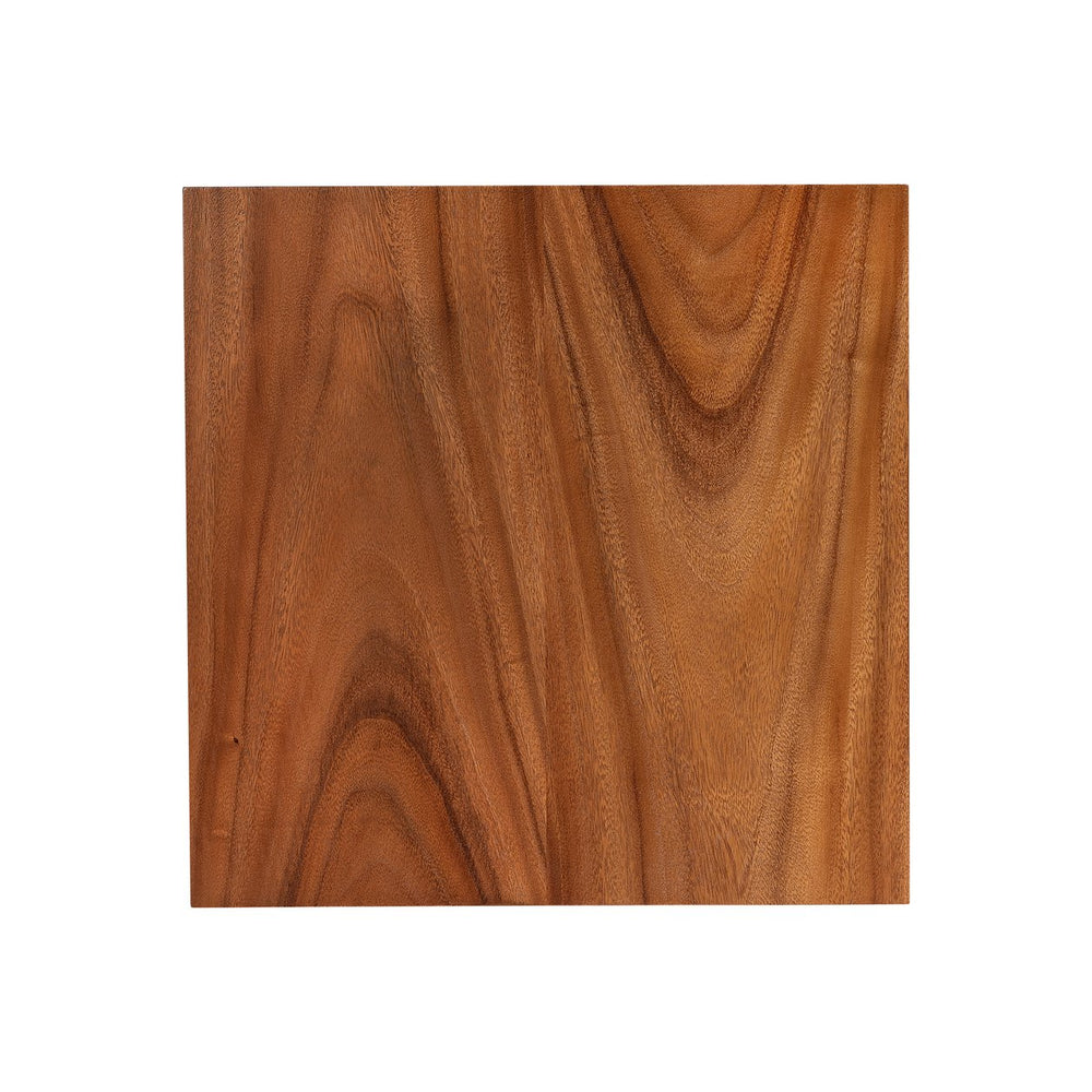 Bernhardt Bernhardt Brasea Solid Suar Wood Side Table with Natural Grain and Hidden Casters 394120