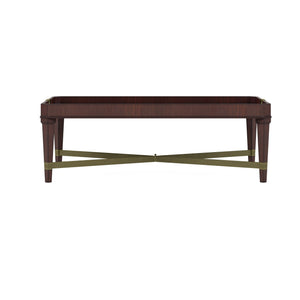 A.R.T. Furniture Revival Cocktail Table - Traditional Napa Mahogany Design With Satin Inlay & Aged Brass Accents Brown Rubberwood Solids,Quarter Mahogany Veneer,Resin,Metal 328300-1730