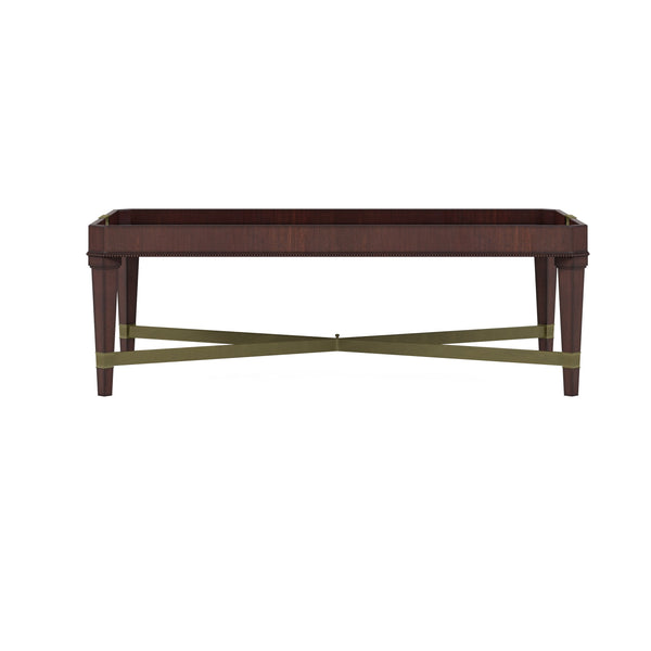 A.R.T. Furniture Revival Cocktail Table - Traditional Napa Mahogany Design With Satin Inlay & Aged Brass Accents Brown Rubberwood Solids,Quarter Mahogany Veneer,Resin,Metal 328300-1730