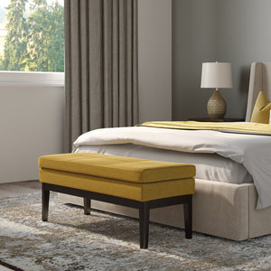 English Elm Carlson Marigold Ottoman Bench – Versatile Mid-Century Modern Seating For Any Room, Stylish & Durable B136P159236