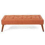 Christopher Knight Home® - Noble House - Dilwyn Orange Fabric Tuft Top Ottoman