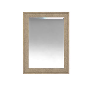 A.R.T. Furniture Finn Mirror - Mid-century Modern Design With Tawny Finish & Woven Raffia, Versatile Wall/Dresser Mount Light Brown Parawood Solids,Raffia,Glass 313120-2803
