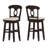 Homelegance By Top-Line Juliette Napoleon Back Wood Swivel Bar Stool Black Rubberwood