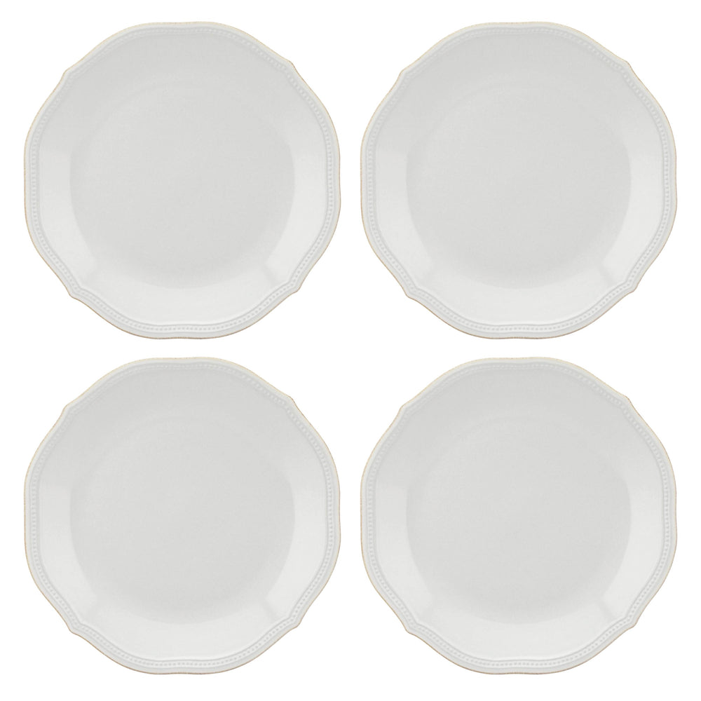 Lenox French Perle Bead Dinner Plates, Set of 4 White, WHITE STONEWARE 895711
