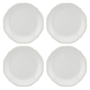 Lenox French Perle Bead Dinner Plates, Set of 4 White, WHITE STONEWARE 895711