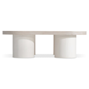 Bernhardt Bernhardt Round‑Square Turo Cocktail Table In Wire‑Brushed Bone Oak With Fossil Cylinder Legs, 54" 508022