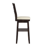 Homelegance By Top-Line Juliette French Ladder Back Swivel Bar Stool Black Rubberwood