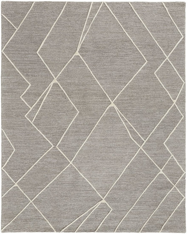 Feizy Rugs Euclid Hand-tufted Wool Rug - Stunning Abstract Design In Natural Undyed Pile For Elegant Spaces Taupe,Ivory,Gray Wool T11t8004gryivyh50