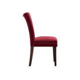 Homelegance By Top-Line Harmonn Upholstered Parsons Dining Chairs (Set of 2) Cherry Rubberwood