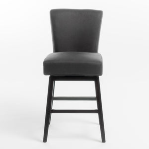 English Elm Swivel Counter Stool with Fabric Seat and Solid Birch Legs for Kitchen Entertaining 57178.00F