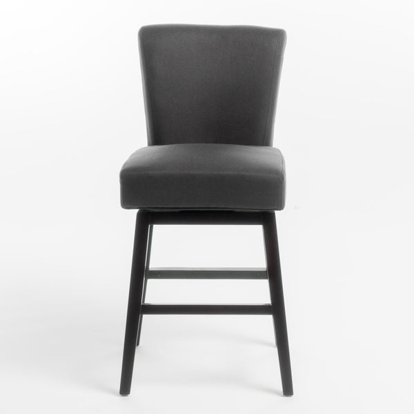 English Elm Swivel Counter Stool with Fabric Seat and Solid Birch Legs for Kitchen Entertaining 57178.00F