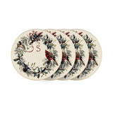 Lenox Winter Greetings Salad Plates, Set of 4 Red & Green, IVORY PORCELAIN 897093