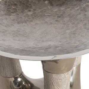 Bernhardt Bernhardt Dalton 60" Dining Table With Glass Top, Weathered Greige Oak Base & Hammered Bronze Bowl K2010