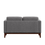 Homelegance By Top-Line Deacon Linen Upholstered Loveseat Grey Linen