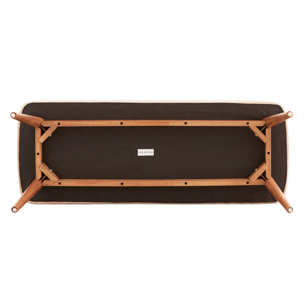 Homelegance By Top-Line Dakota Modern Tapered Upholstered Dining Bench Beige Wood