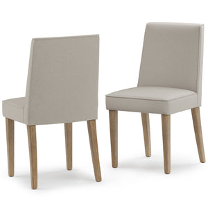English Elm Bartow Upholstered Dining Chair Set of 2 in Natural — Rubberwood Legs, Foam Padding, Contemporary Piping B136P159925