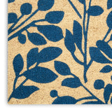 Nourison WaverlyWav17 Greetings WGT42 Machine Made Tufted  Indoor/Outdoor Botanical  Rug Navy, Navy 100% Coir 99446821881