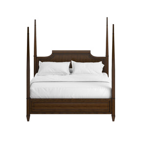 A.R.T. Furniture Eave Traditional Four Poster Bed With Elegant Scroll Back Headboard For Timeless Bedroom Style Brown Material(S), Poplar And Parawood Solids,Walnut Veneer 336136-1860