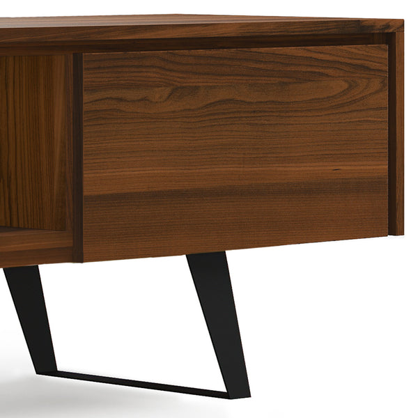 English Elm Lowry 72" Walnut Tv Media Stand - Mid-Century Modern Design With Concealed Storage & Durable Build B136P158889