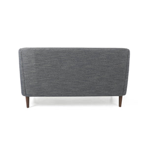 English Elm Christopher Knight Home® - LOVESEAT Diamond-Tufted PU Upholstery with Button Stitching, Tapered Birch Legs, Contemporary Chic Charcoal 72248.00FCHAR