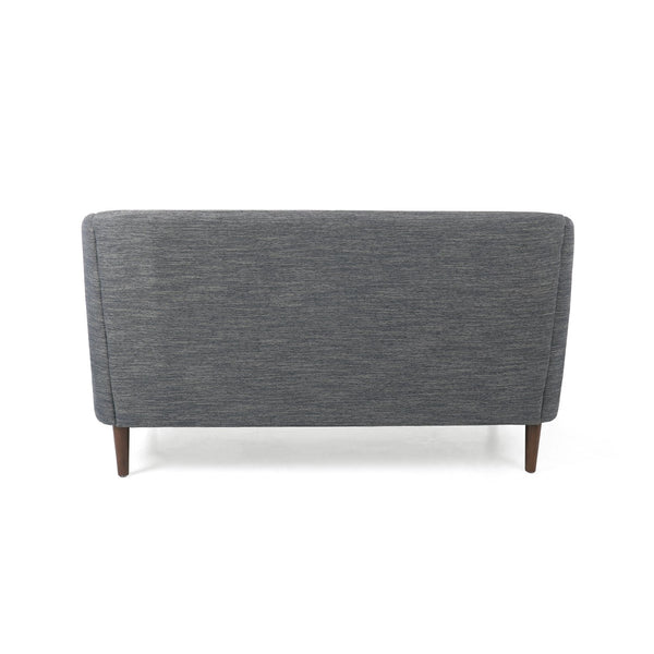 English Elm Christopher Knight Home® - LOVESEAT Diamond-Tufted PU Upholstery with Button Stitching, Tapered Birch Legs, Contemporary Chic Charcoal 72248.00FCHAR