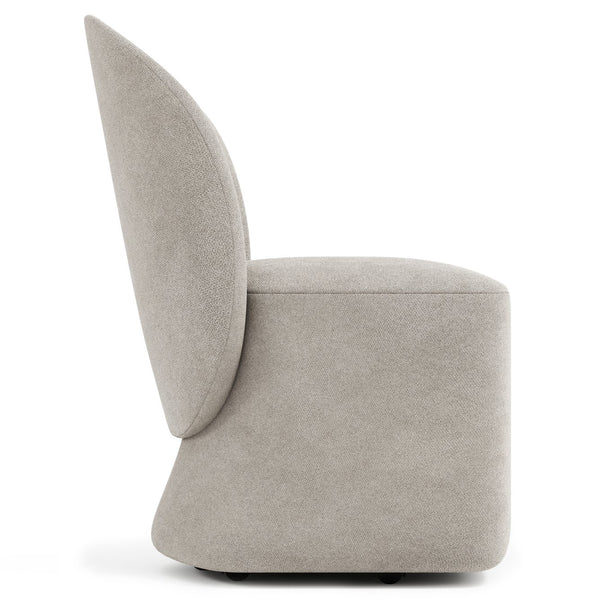 Bernhardt Bernhardt Monolith Upholstered Side Chair With Floating Curved Back, Performance Fabric, Casters 343540