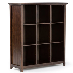 English Elm Acadian 9-Cube Bookcase & Storage Unit - Handcrafted Solid Wood In Rich Brunette Brown Finish B136P159411