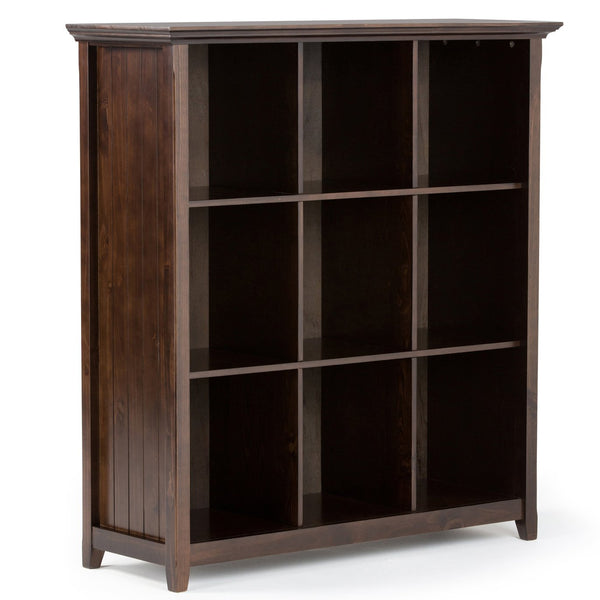 English Elm Acadian 9-Cube Bookcase & Storage Unit - Handcrafted Solid Wood In Rich Brunette Brown Finish B136P159411