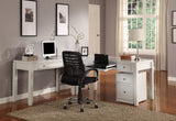 Boca L Shape Desk with Lateral File Cottage White BOC-4PC-LDESK-FILE Parker House