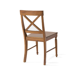 English Elm Acacia Wood X-back Dining Chairs Set of Two Farmhouse Country Seating Antique Finish 57366.00DOAK