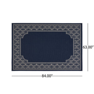 English Elm Christopher Knight Home® - MARINA 4401L Navy Polypropylene Rug 5'3" x 7' Machine Woven Loop Pile Durable Indoor Outdoor Decor 65842.00