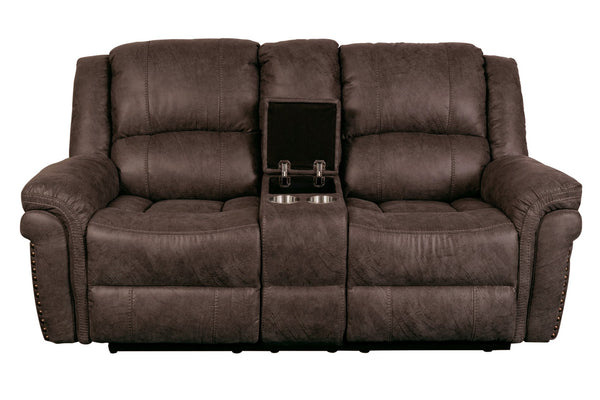 Porter Designs Porter St John Motion Reclining Love Seat - Plush Brown Leather-like Comfort For Stylish Living Brown Fabric 03-201-02-7625