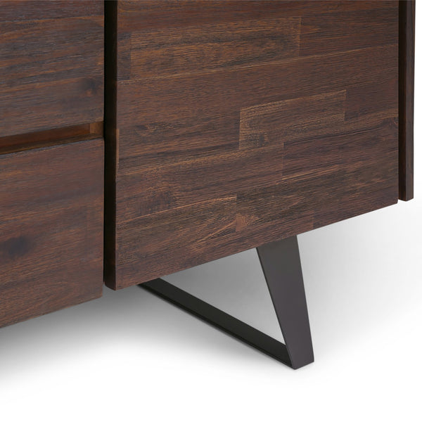 English Elm Lowry Sideboard Buffet - Handcrafted Distressed Charcoal Brown, Rustic Storage Solution For Home B136P158868