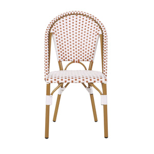 English Elm Outdoor Woven Rattan Bistro Chair Set of 2 with Aluminum Frame Bamboo Print Finish 69958.00RT