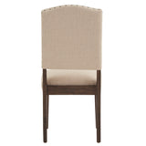 Homelegance By Top-Line Nicklaus Linen Nailhead Chairs (Set of 2) Brown Rubberwood