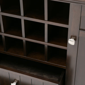 English Elm Bedford Sideboard Buffet With Wine Rack - Elegant Dark Tobacco Storage For Dining & Living Rooms B136P158119