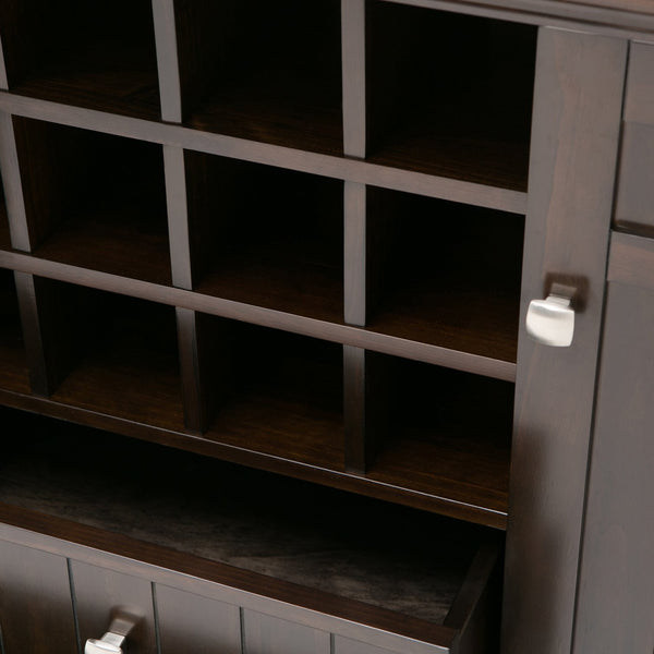 English Elm Bedford Sideboard Buffet With Wine Rack - Elegant Dark Tobacco Storage For Dining & Living Rooms B136P158119