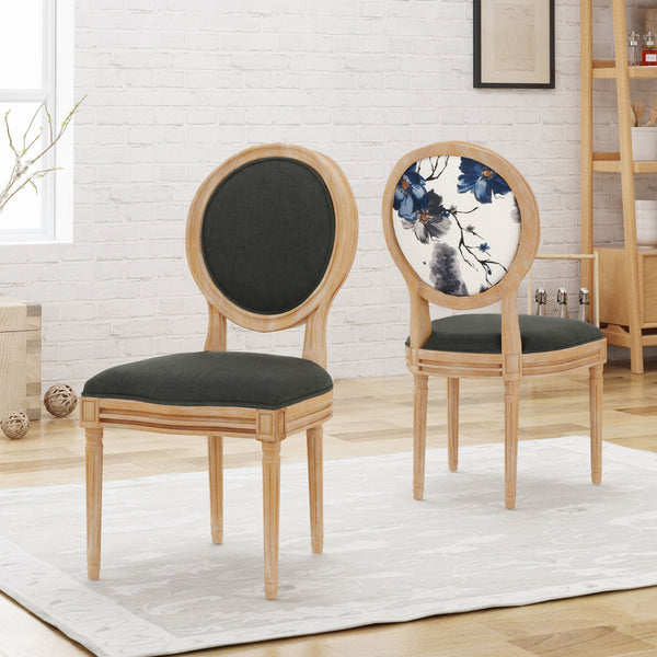 English Elm Christopher Knight Home® - Kd Dining Chair - Vintage French-Country Elegance With Dark Gray Upholstery & Ergonomic Comfort 60352.00PDGRY
