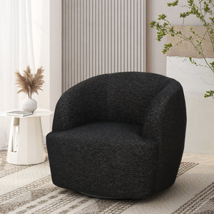 English Elm Christopher Knight Home® - Swivel Upholstered Accent Chair with Plush Fabric Comfort and 360° Rotation for Living Rooms Black 74240.00BLKBCL